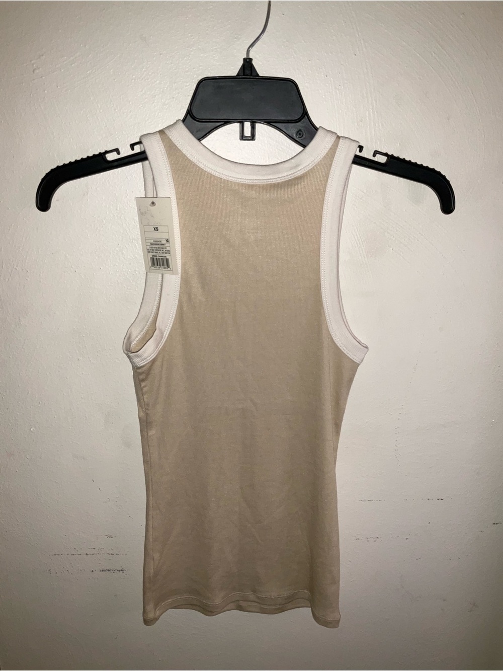 a new day Beige Tank Top with White Trim - Picture 4 of 4